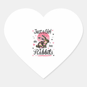 Pegatina En Forma De Corazón Camisas de conejo. Sólo un Chica que ama a los con