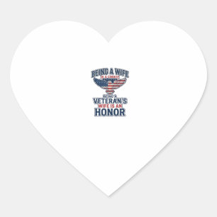 Pegatina En Forma De Corazón Camiseta Águila Patriótica Honor Esposa de Veteran