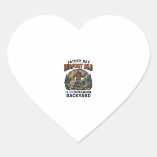 Pegatina En Forma De Corazón Camiseta Bigfoot Papá Día del Padre Snacks Héroe D