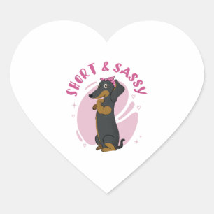 Pegatina En Forma De Corazón Camiseta clásica Dachshund corta y elegante