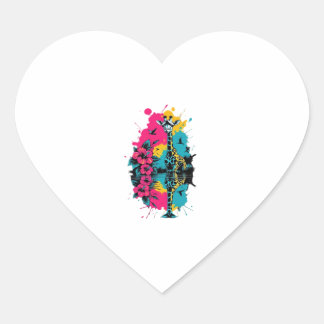 Pegatina En Forma De Corazón Camiseta clásica de color manchado de jirafa de ti