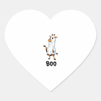 Pegatina En Forma De Corazón Camiseta clásica de Halloween de jirafa Boo_12
