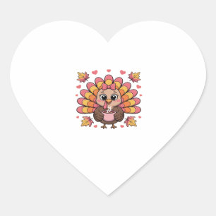 Pegatina En Forma De Corazón camiseta clásica de pavo de acción de gracias kawa