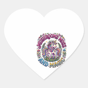 Pegatina En Forma De Corazón Camiseta comercial de hongos unicornio musgo y mag