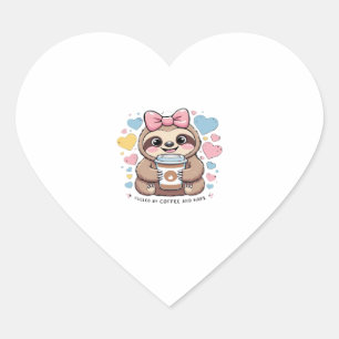 Pegatina En Forma De Corazón Camiseta con café espumoso � divertida alimentada