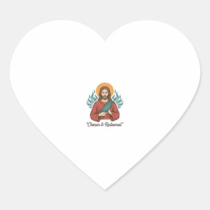 Pegatina En Forma De Corazón Camiseta cristiana vintage de Jesús elegida y redi