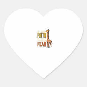 Pegatina En Forma De Corazón Camiseta cristiana vintage de jirafa Faith Over Fe