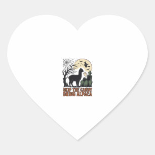 Pegatina En Forma De Corazón Camiseta de Alpaca de Halloween Lindo Espeluznante