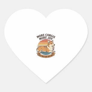 Pegatina En Forma De Corazón Camiseta de Amante de Corgi Grabado Vintage Cita d