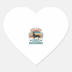 Pegatina En Forma De Corazón Camiseta de amante de Dachshund Gráfico de perro d