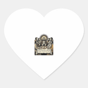 Pegatina En Forma De Corazón Camiseta de arte religioso de grabado de la Sagrad