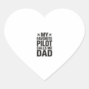 Pegatina En Forma De Corazón Camiseta de Avión Vintage Mi Piloto Favorito Me Ll