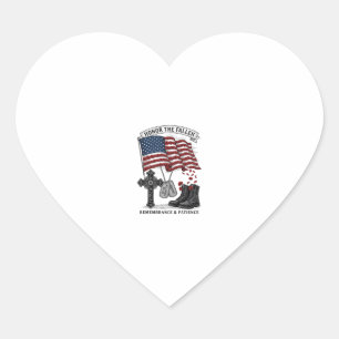 Pegatina En Forma De Corazón Camiseta de bandera de amapola de botas de cruz co