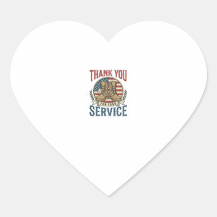 Pegatina En Forma De Corazón Camiseta de Botas Militares de Gracias por su Serv