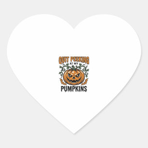 Pegatina En Forma De Corazón Camiseta de calabaza de Halloween grabado vintage 