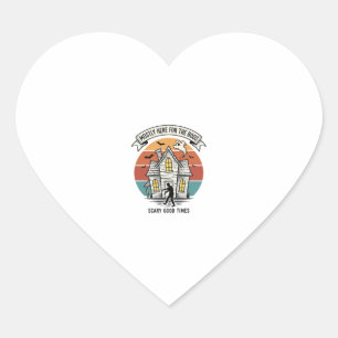 Pegatina En Forma De Corazón Camiseta de Casa Embrujada Divertida Vintage Espan