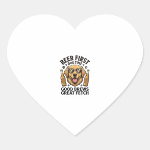 Pegatina En Forma De Corazón Camiseta de cerveza para Golden Retriever Divertid