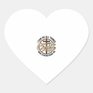 Pegatina En Forma De Corazón Camiseta de cita vintage Christian Philippians 4_1