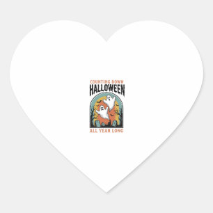 Pegatina En Forma De Corazón Camiseta de Cuenta Regresiva de Halloween Gráfico