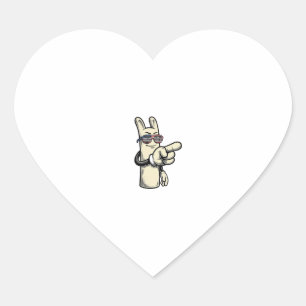 Pegatina En Forma De Corazón Camiseta de dibujos animados de mano señalando pat