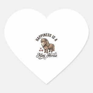Pegatina En Forma De Corazón Camiseta de diseño de caballo miniatura grabado vi