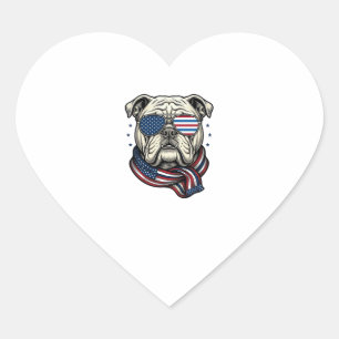 Pegatina En Forma De Corazón Camiseta de diseño de grabado vintage de bulldog p