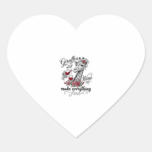 Pegatina En Forma De Corazón Camiseta de diseño de grabado vintage de jirafas y