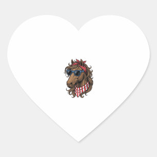 Pegatina En Forma De Corazón Camiseta de diseño vectorial de cabeza de caballo 
