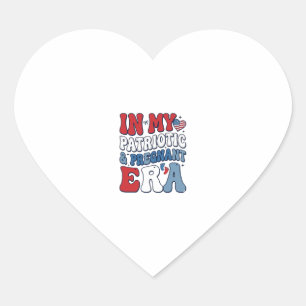 Pegatina En Forma De Corazón Camiseta de embarazo vintage de la era embarazada