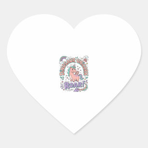 Pegatina En Forma De Corazón Camiseta de estilo retro con rugido de unicornio d