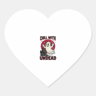 Pegatina En Forma De Corazón Camiseta de Fantasma de Halloween Diseño de Zombie