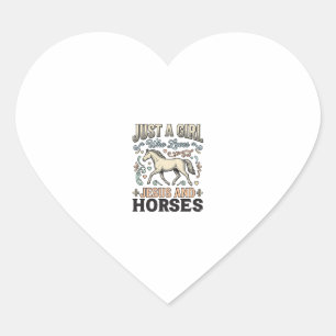 Pegatina En Forma De Corazón Camiseta De Fe Vintage De Caballo Chica Jesús Y Ca