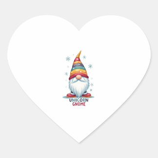 Pegatina En Forma De Corazón Camiseta de Gnome Unicornio Familia Combinación Gr
