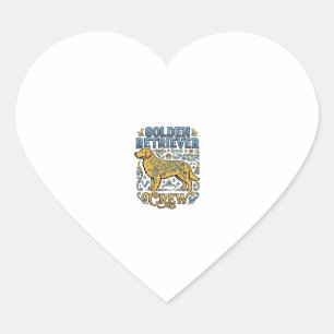 Pegatina En Forma De Corazón Camiseta de Golden Retriever con arte vintage de a