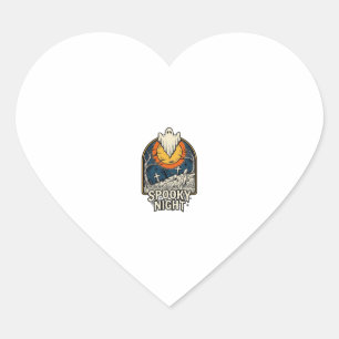 Pegatina En Forma De Corazón Camiseta de grabado de cementerio de fantasmas de