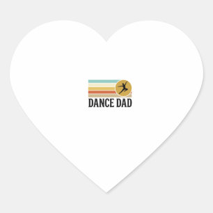 Pegatina En Forma De Corazón Camiseta de grabado retro vintage de papá de baile