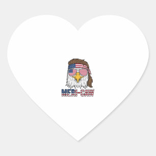 Pegatina En Forma De Corazón Camiseta de grabado vintage águila patriótica Meri