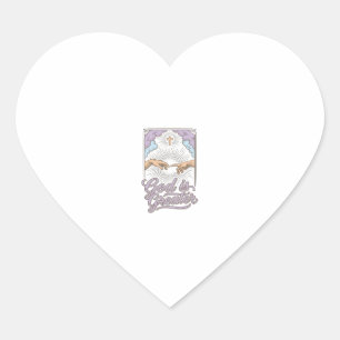 Pegatina En Forma De Corazón Camiseta de grabado vintage cristiano Dios es más