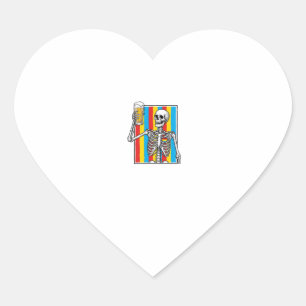 Pegatina En Forma De Corazón Camiseta de grabado vintage de arcoíris de cerveza