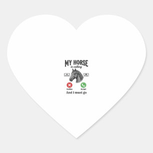 Pegatina En Forma De Corazón Camiseta de grabado vintage de caballo divertido l