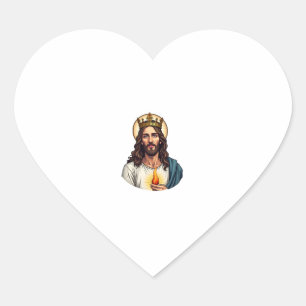 Pegatina En Forma De Corazón Camiseta de grabado vintage de llama de corona de 