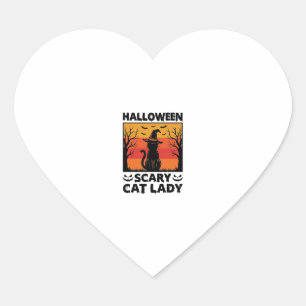 Pegatina En Forma De Corazón Camiseta de grabado vintage de señora gato espeluz