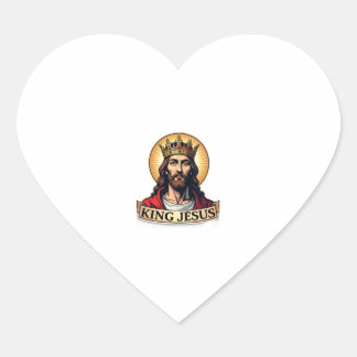 Pegatina En Forma De Corazón Camiseta de grabado vintage del estandarte del Rey