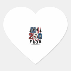 Pegatina En Forma De Corazón Camiseta de grabado vintage jet patriótico de 250