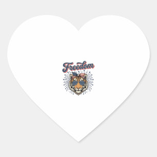 Pegatina En Forma De Corazón Camiseta de grabado vintage patriota Tigre de la L