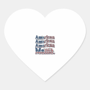 Pegatina En Forma De Corazón Camiseta de grabado vintage patriótica American Ma