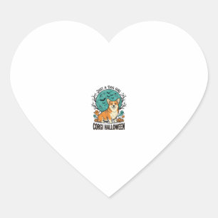 Pegatina En Forma De Corazón Camiseta de Halloween de Corgi para niñas amantes 