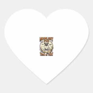 Pegatina En Forma De Corazón Camiseta de Halloween de Pug con grabado vintage M