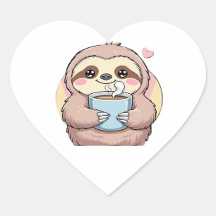 Pegatina En Forma De Corazón Camiseta de Lover con café espumoso - Divertido av