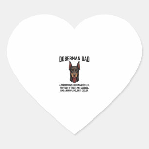 Pegatina En Forma De Corazón Camiseta de Papá Doberman Grabado Vintage Amante d